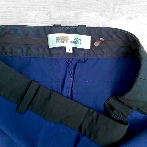Diane Von Furstenberg Blue Wool Pants Size 4 - Picture 6 of 8